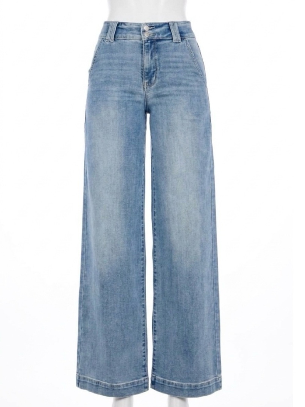 Wide Leg Double Button High Waist Judy Blue Women’s Jeans